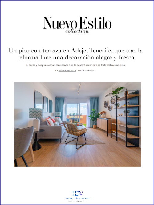 Interiorismo en Tenerife - Artículo de prensa en la revisa Nuevo Estilo junio 2023