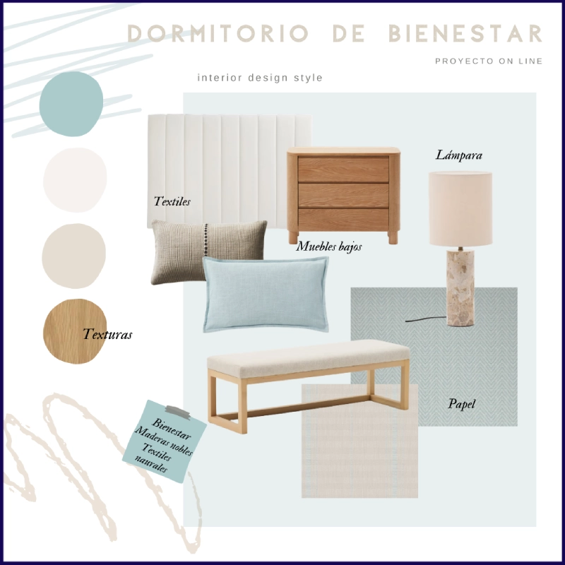 Diseño de dormitorios online: DORMITORIO DE BIENESTAR